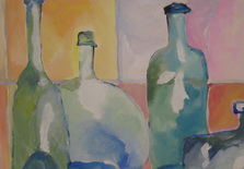 32 - Flaschen 1 - Acryl - 50 x 70 cm