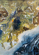155 - Fjorde - mixed media - 30 x 40 cm